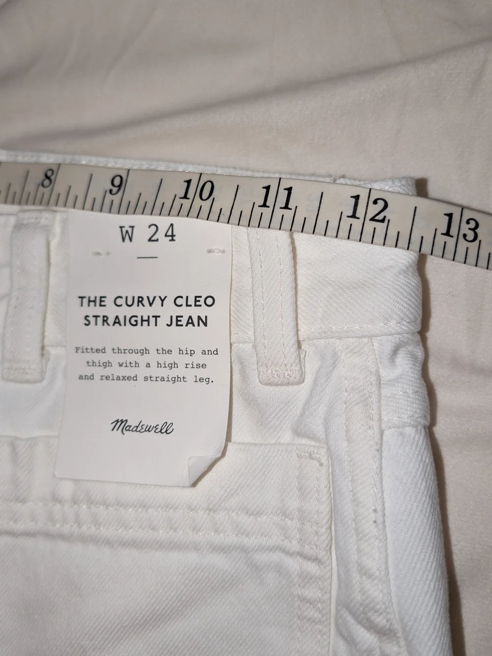 Madewell The Curvy Cleo Straight Jean NWT Size 24 White
